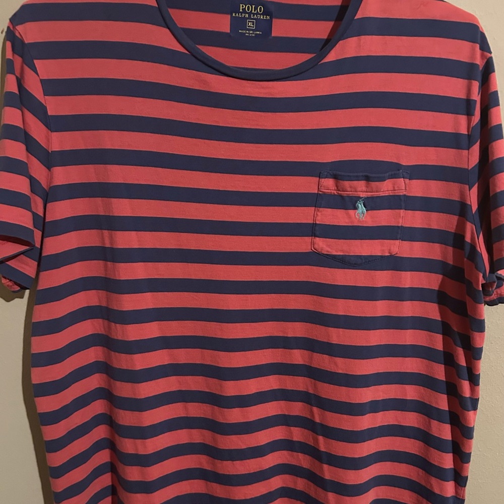 Polo by Ralph Lauren Red and Blue Short Sleeve Tee